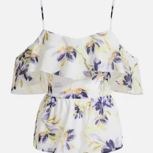 Guess Donna Top fiorato con balze e fiocco W0GH52WCU30